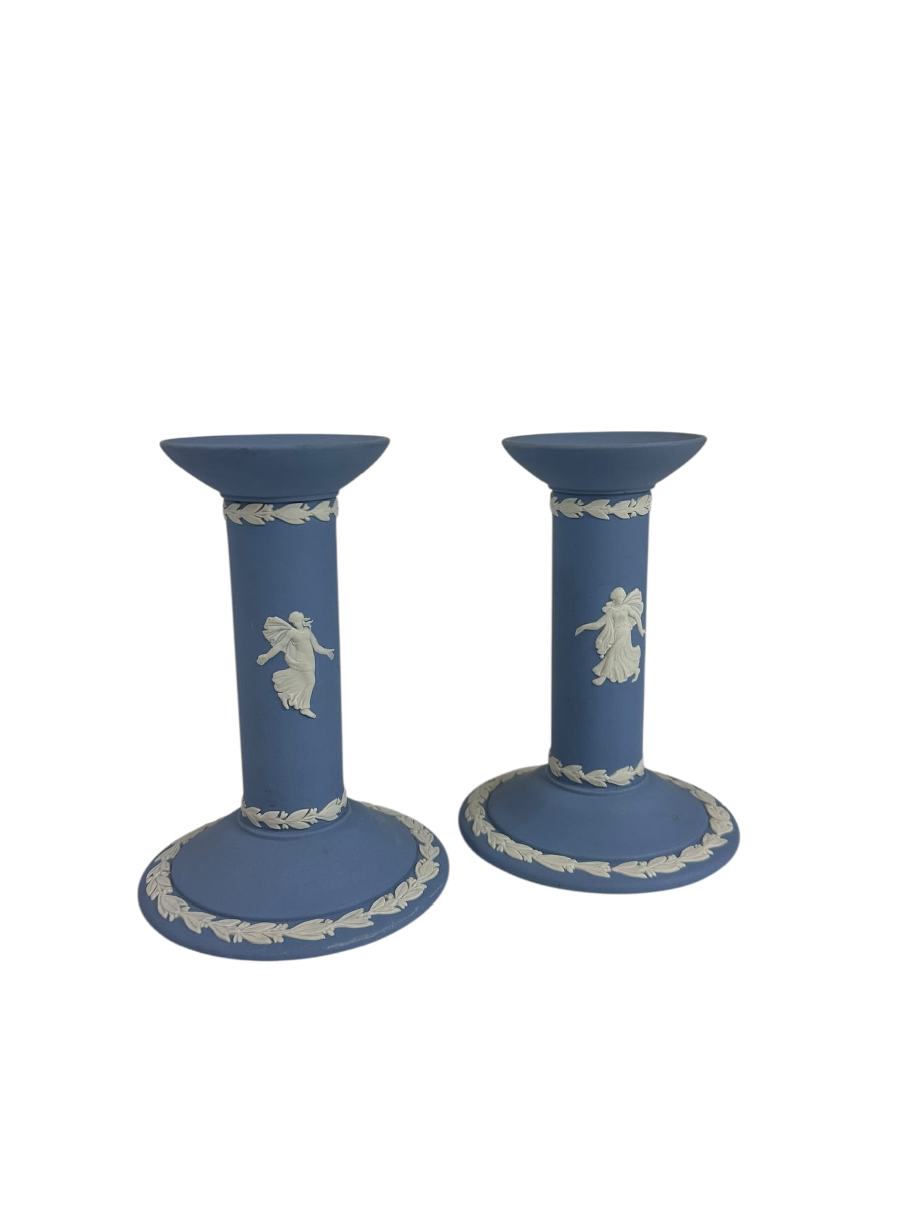Pair of Late 20th Century Wedgwood Jasperware Candlesticks | IdleHour