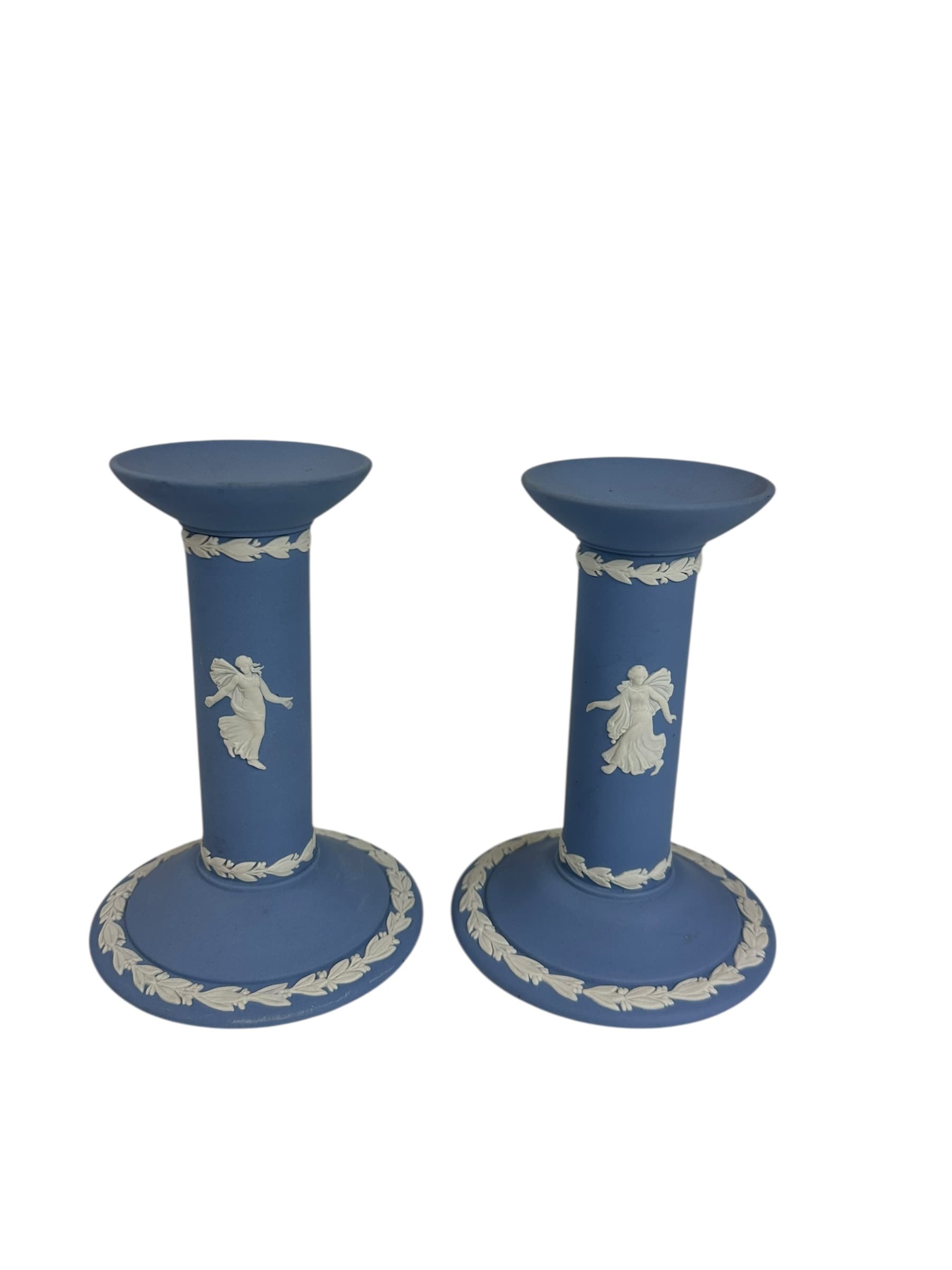 Pair of Late 20th Century Wedgwood Jasperware Candlesticks | IdleHour