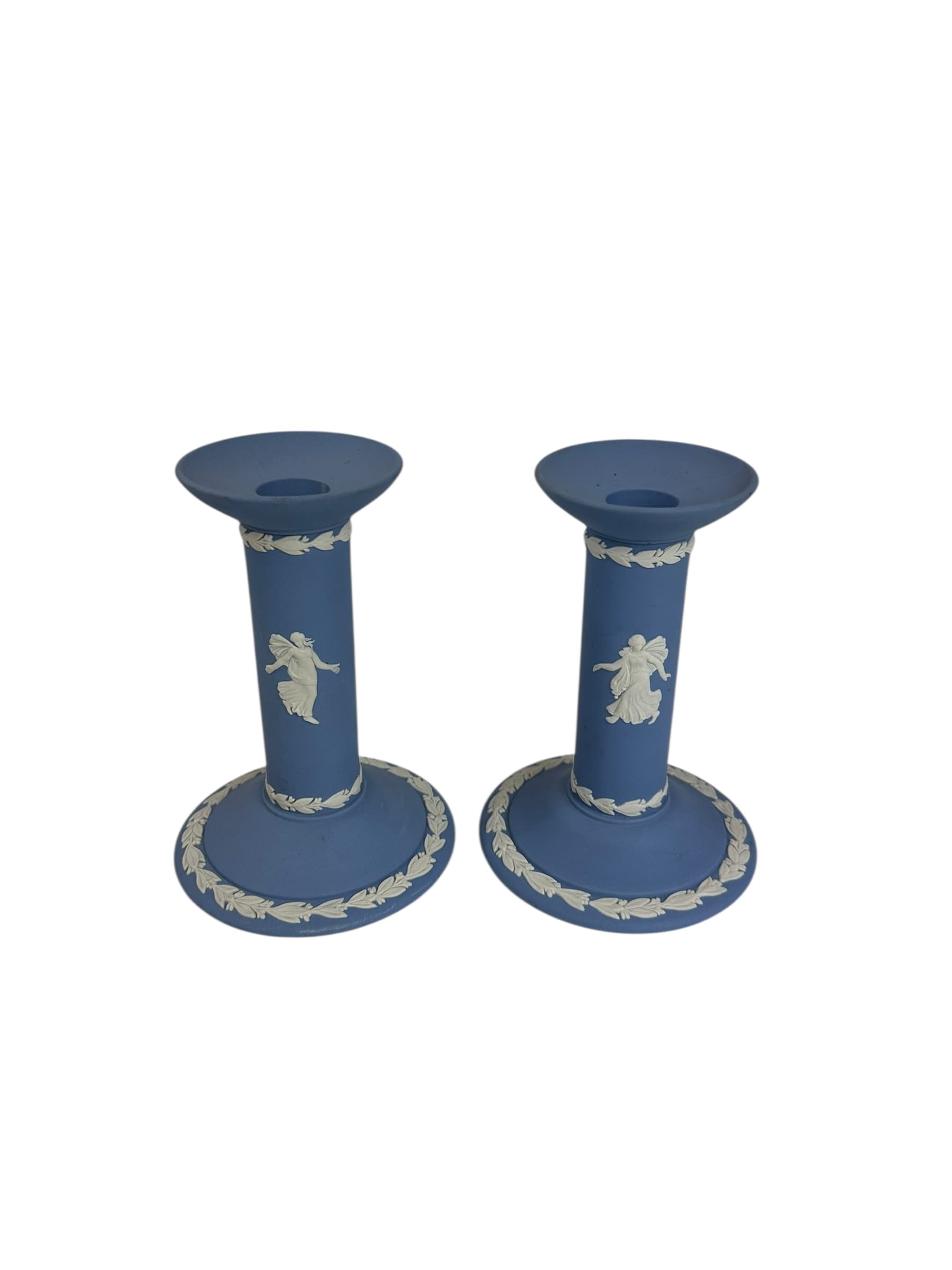 Pair of Late 20th Century Wedgwood Jasperware Candlesticks | IdleHour