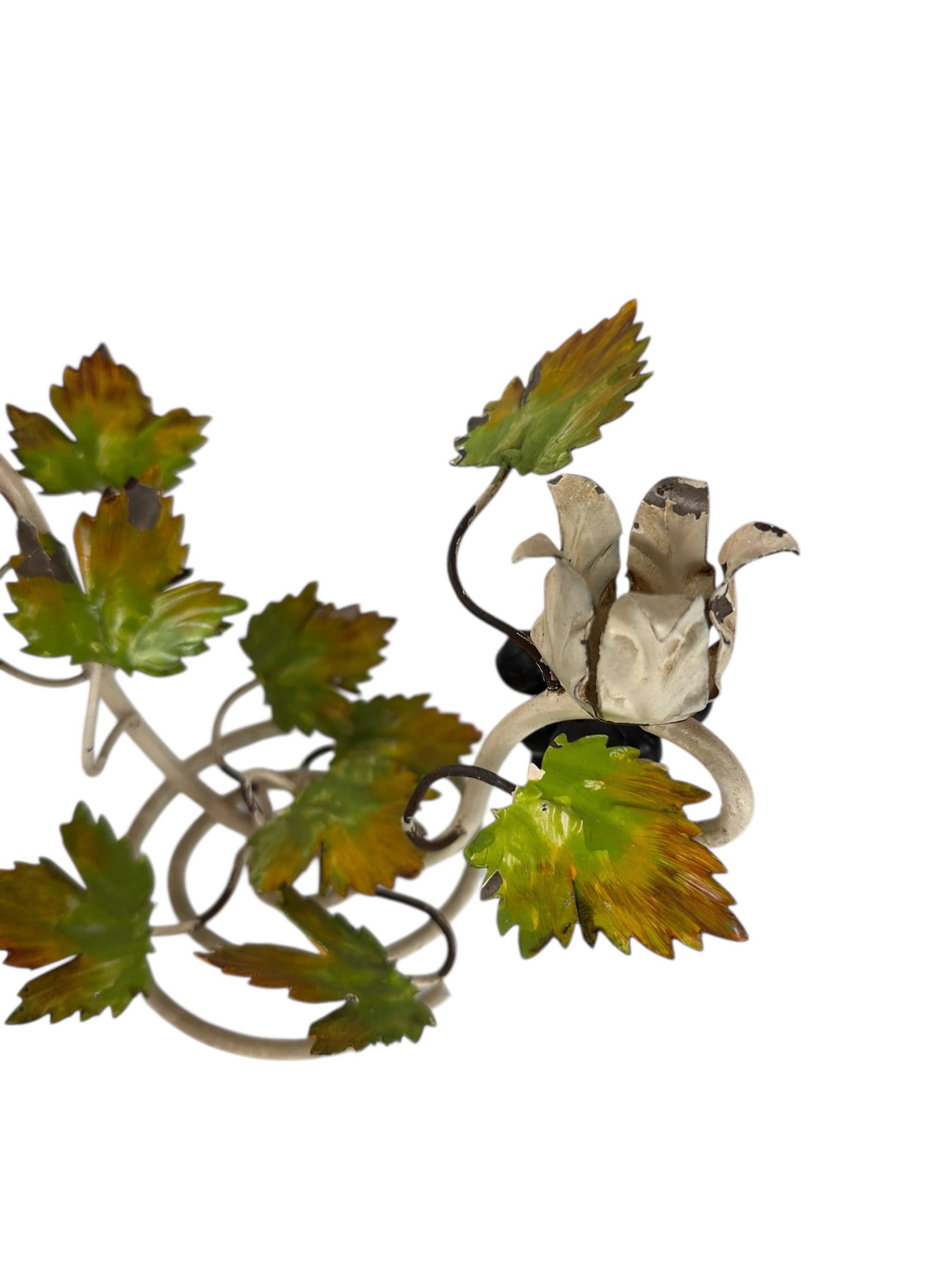 Pair of Vintage Tole Grapevine Candlesticks | IdleHour