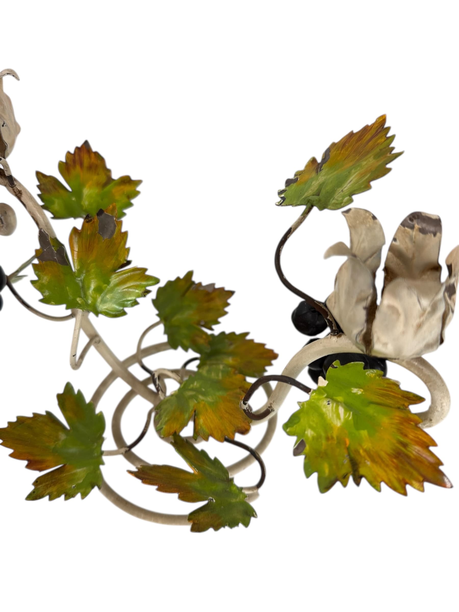Pair of Vintage Tole Grapevine Candlesticks | IdleHour