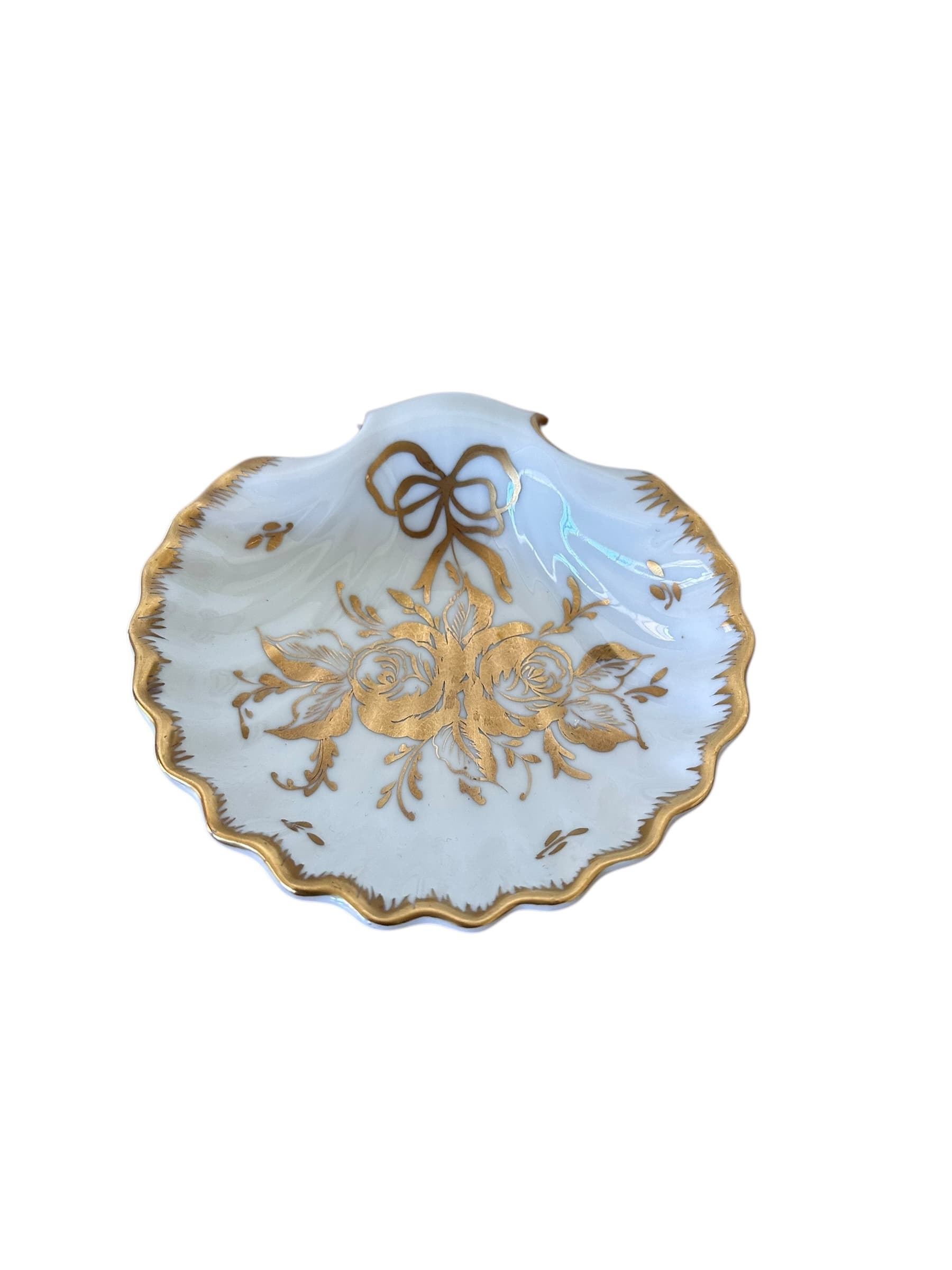Rare Mid-20th Century Limoges “Édition D’Art” Shell Dish by Porcelaine De Couleuvre, France | IdleHour