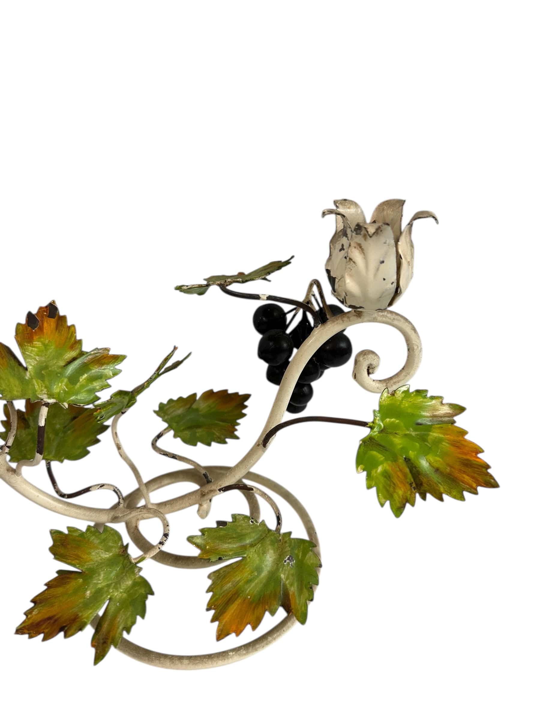 Pair of Vintage Tole Grapevine Candlesticks | IdleHour