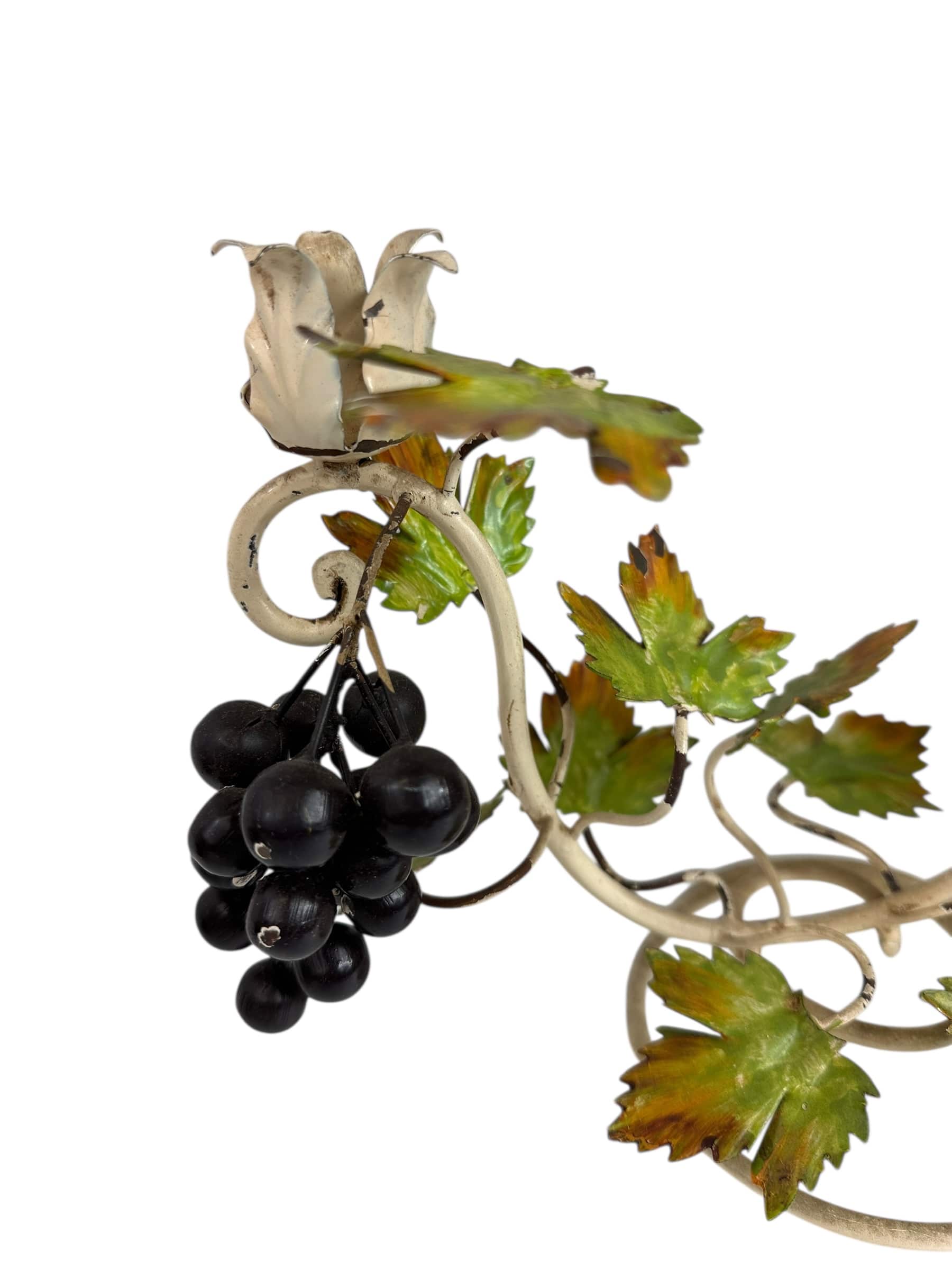 Pair of Vintage Tole Grapevine Candlesticks | IdleHour