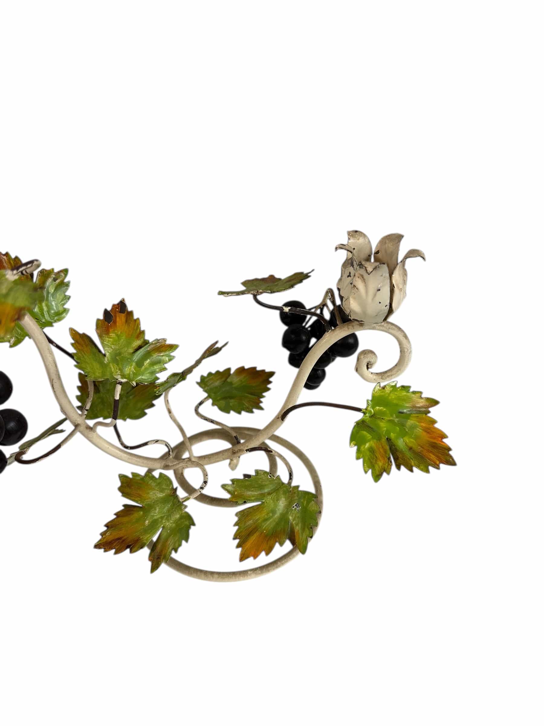 Pair of Vintage Tole Grapevine Candlesticks | IdleHour