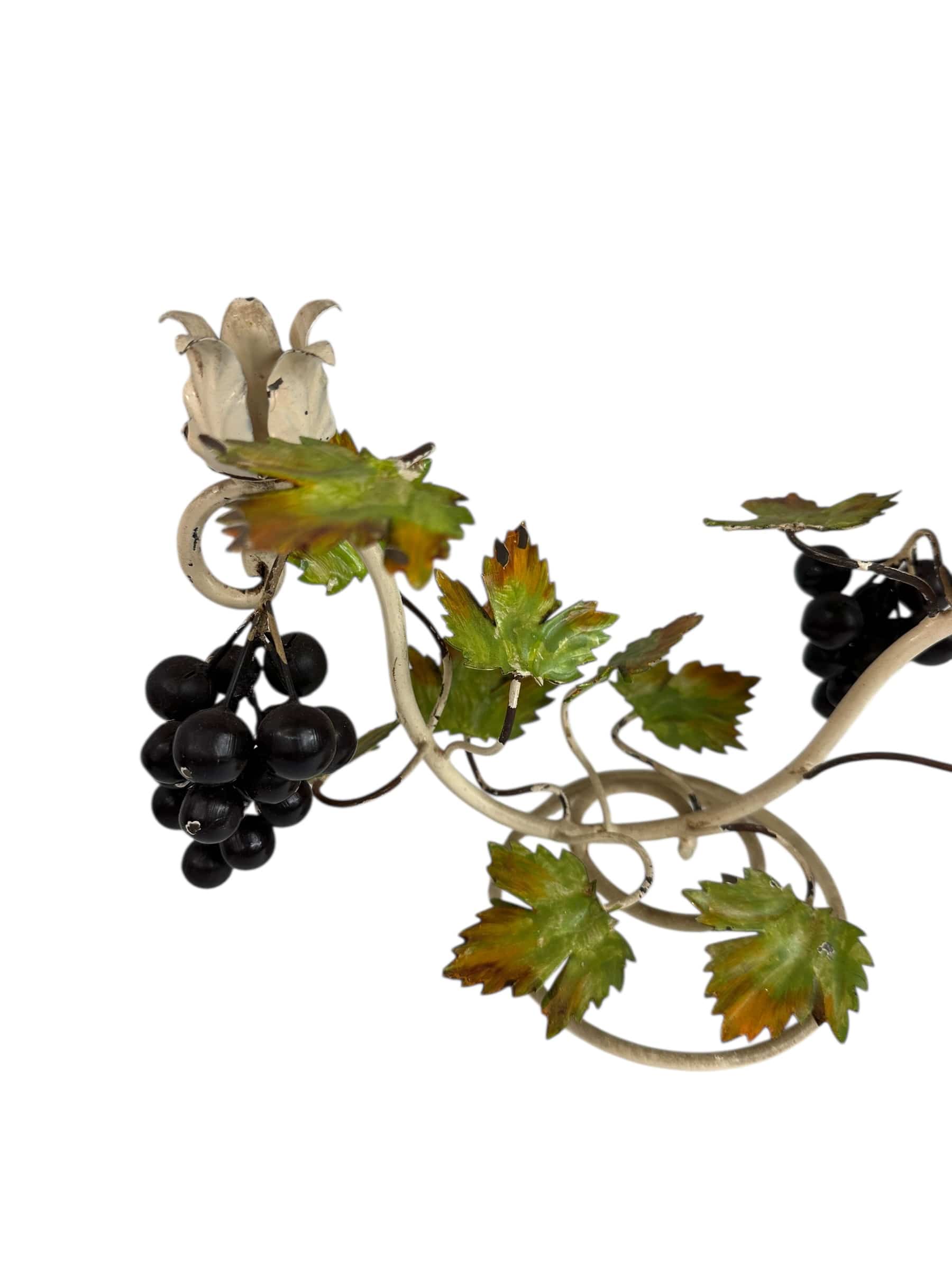 Pair of Vintage Tole Grapevine Candlesticks | IdleHour