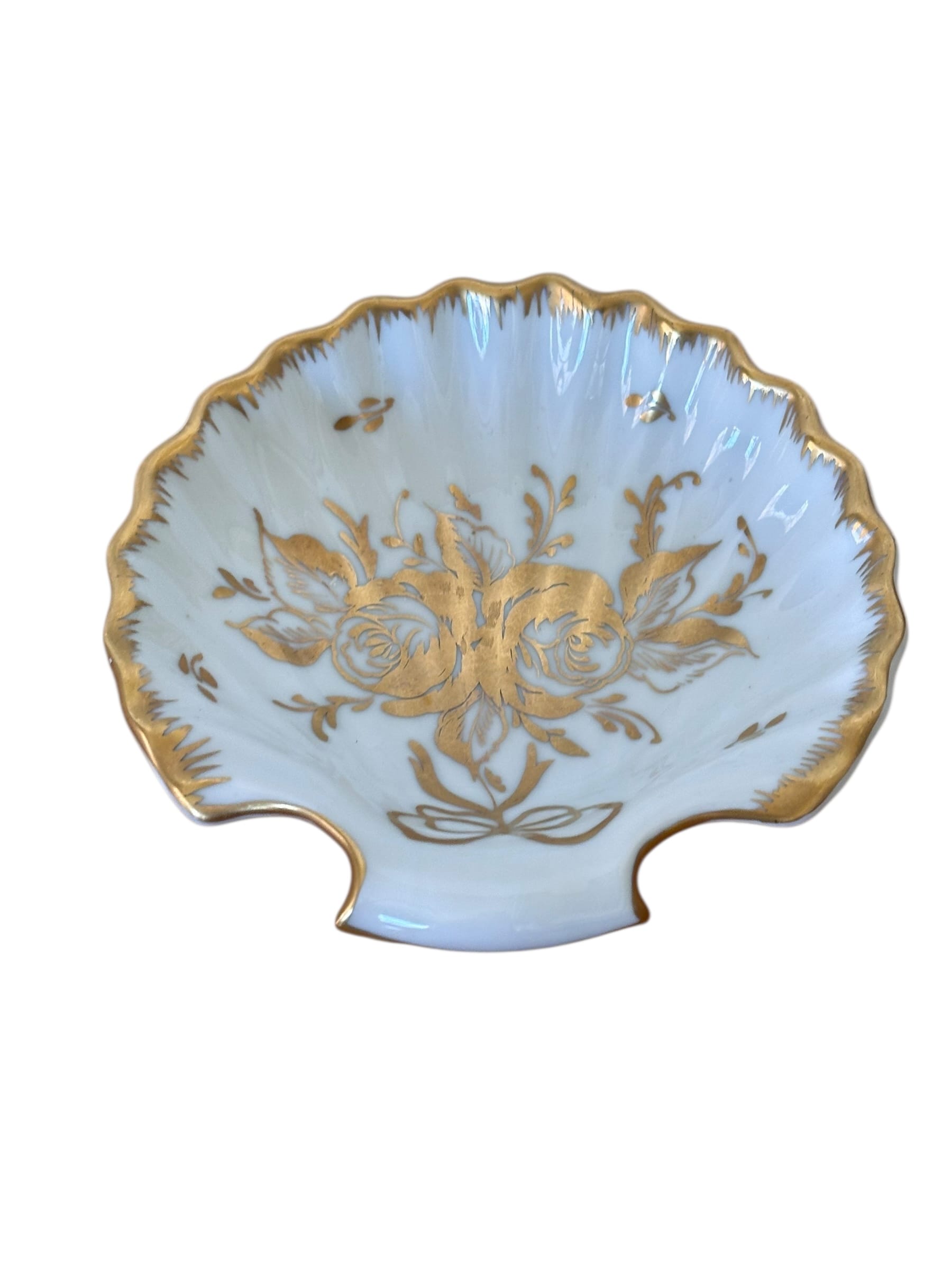 Rare Mid-20th Century Limoges “Édition D’Art” Shell Dish by Porcelaine De Couleuvre, France | IdleHour