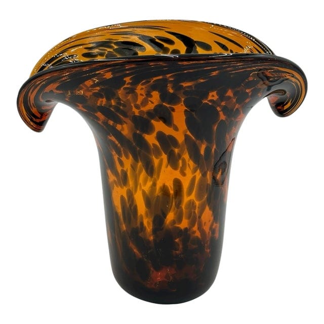 Aerin Tortoise Glass Vase With Curled Lip | IdleHour