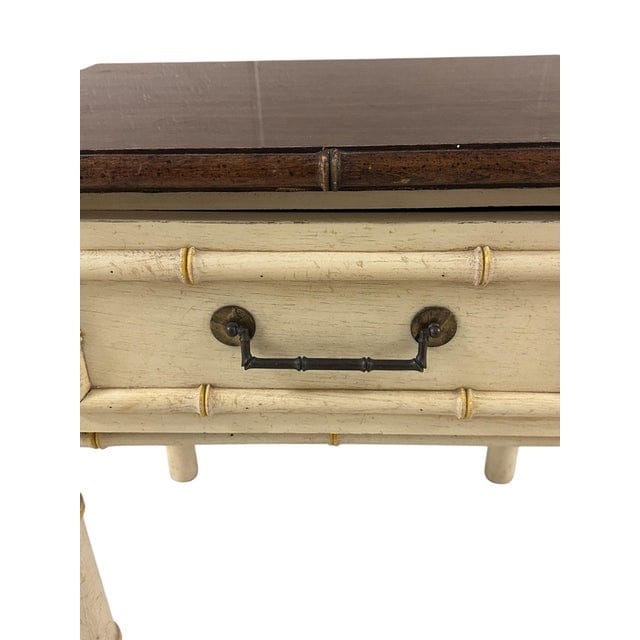 American Thomasville Ivory Faux Bamboo Nightstand | IdleHour