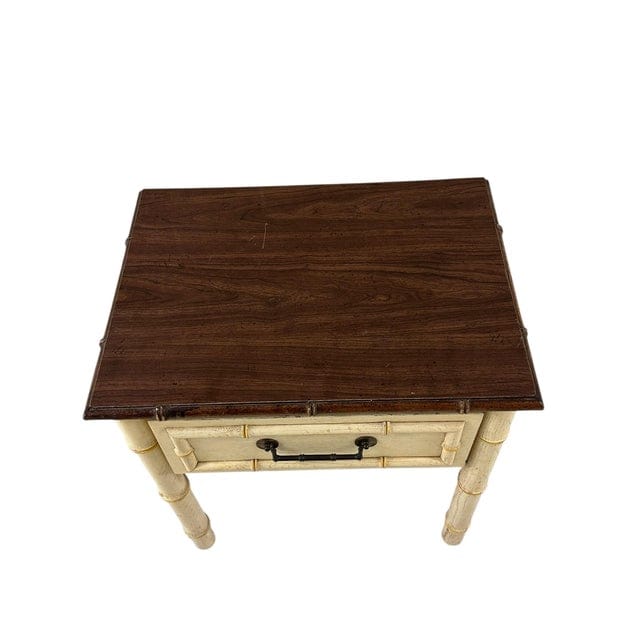 American Thomasville Ivory Faux Bamboo Nightstand | IdleHour