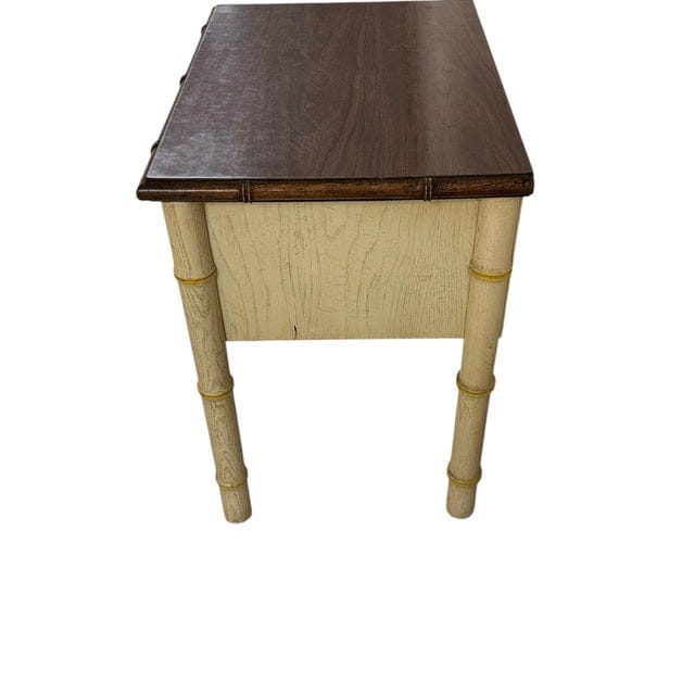 American Thomasville Ivory Faux Bamboo Nightstand | IdleHour