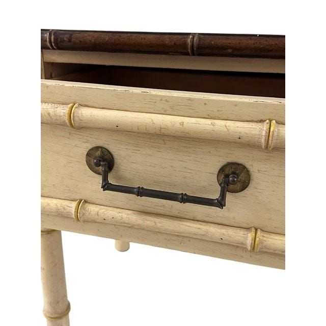 American Thomasville Ivory Faux Bamboo Nightstand | IdleHour