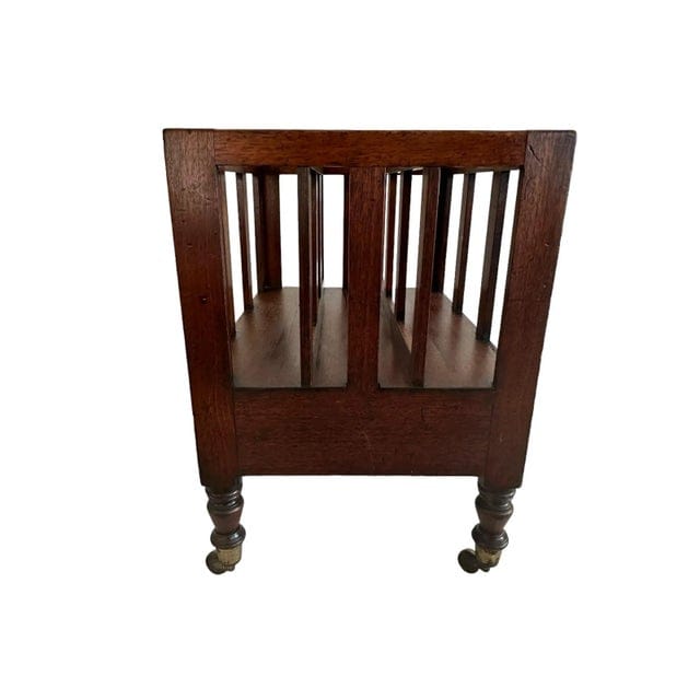Antique 19th Century English Sheraton Canterbury Mahogany Magazine Rack | IdleHour