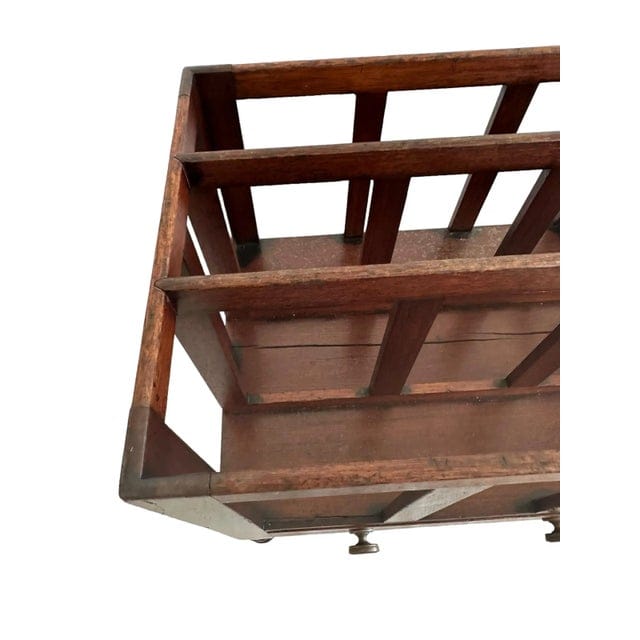 Antique 19th Century English Sheraton Canterbury Mahogany Magazine Rack | IdleHour