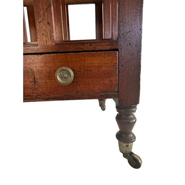 Antique 19th Century English Sheraton Canterbury Mahogany Magazine Rack | IdleHour