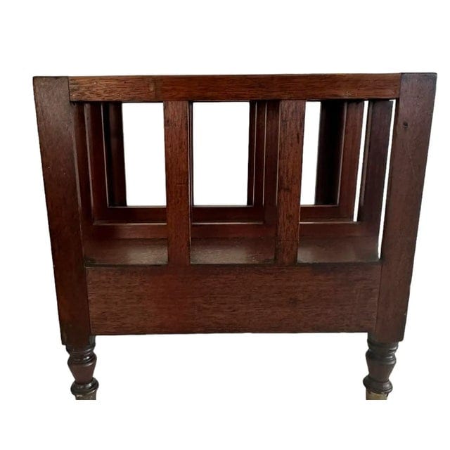 Antique 19th Century English Sheraton Canterbury Mahogany Magazine Rack | IdleHour