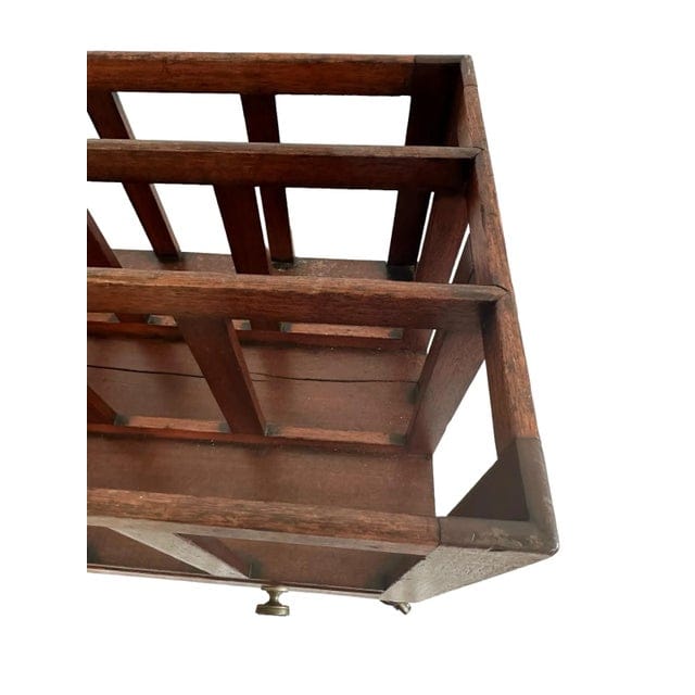 Antique 19th Century English Sheraton Canterbury Mahogany Magazine Rack | IdleHour