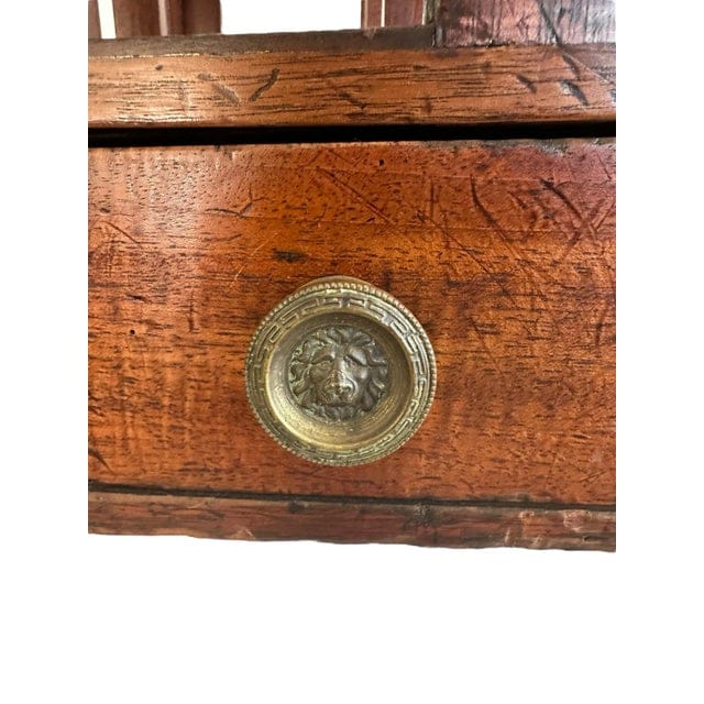 Antique 19th Century English Sheraton Canterbury Mahogany Magazine Rack | IdleHour