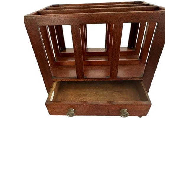 Antique 19th Century English Sheraton Canterbury Mahogany Magazine Rack | IdleHour