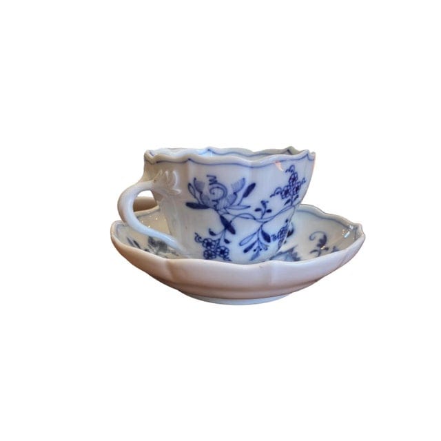 Antique Blue Onion Meissen Teichert Set of Teacups for 6 - 12 Pieces | IdleHour