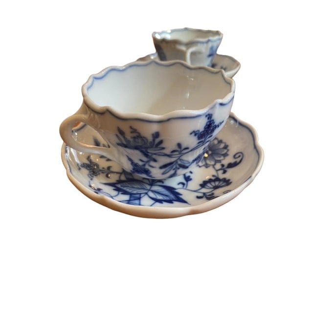 Antique Blue Onion Meissen Teichert Set of Teacups for 6 - 12 Pieces | IdleHour