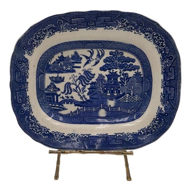 Antique Britannia Pottery Company Blue Willow Platter | IdleHour