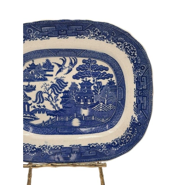 Antique Britannia Pottery Company Blue Willow Platter | IdleHour