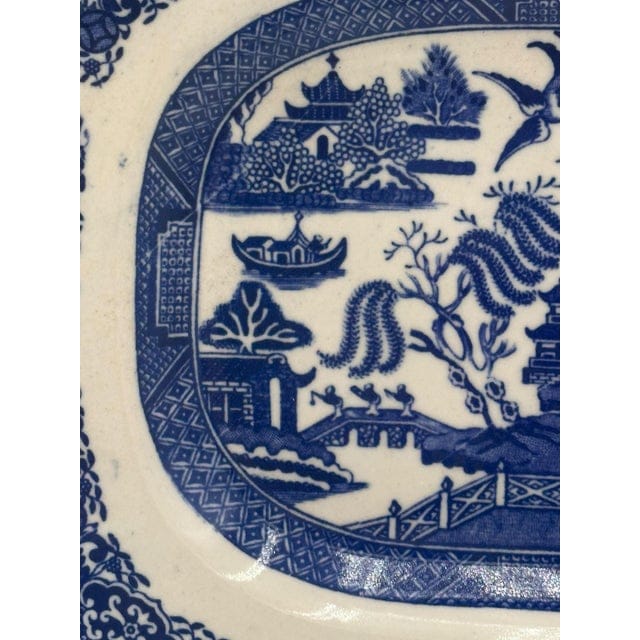Antique Britannia Pottery Company Blue Willow Platter | IdleHour