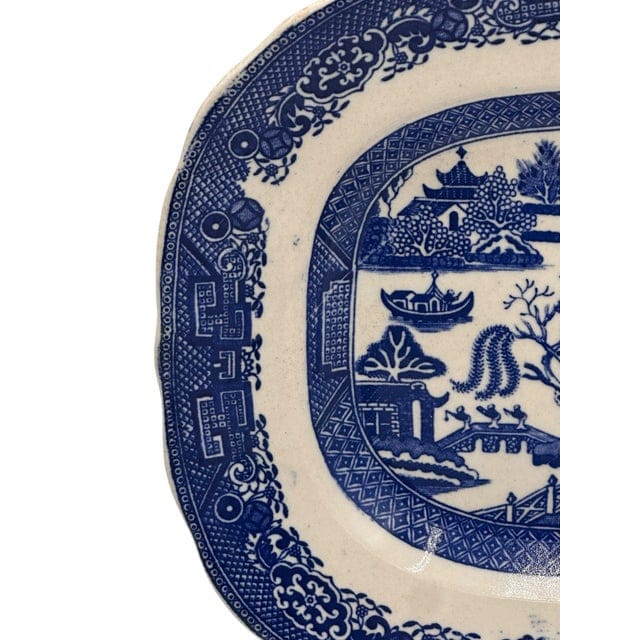 Antique Britannia Pottery Company Blue Willow Platter | IdleHour