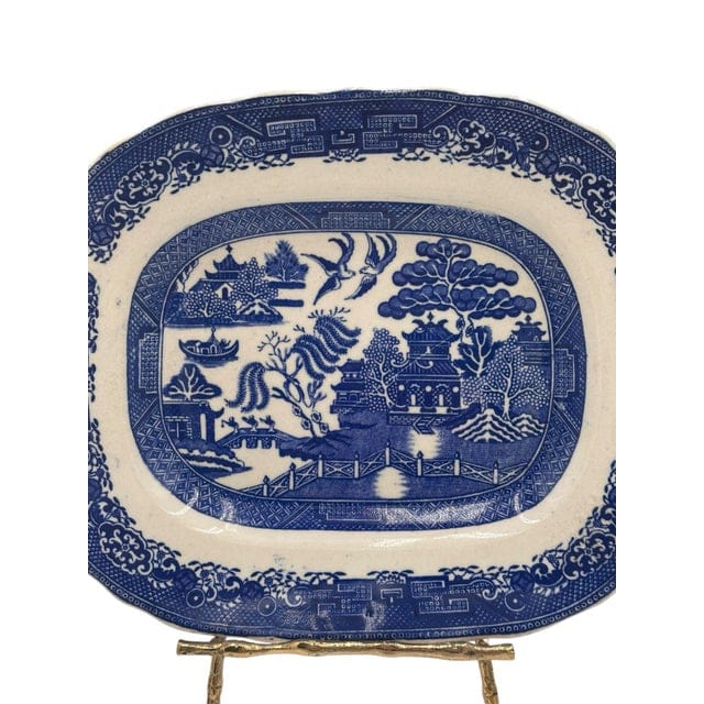 Antique Britannia Pottery Company Blue Willow Platter | IdleHour
