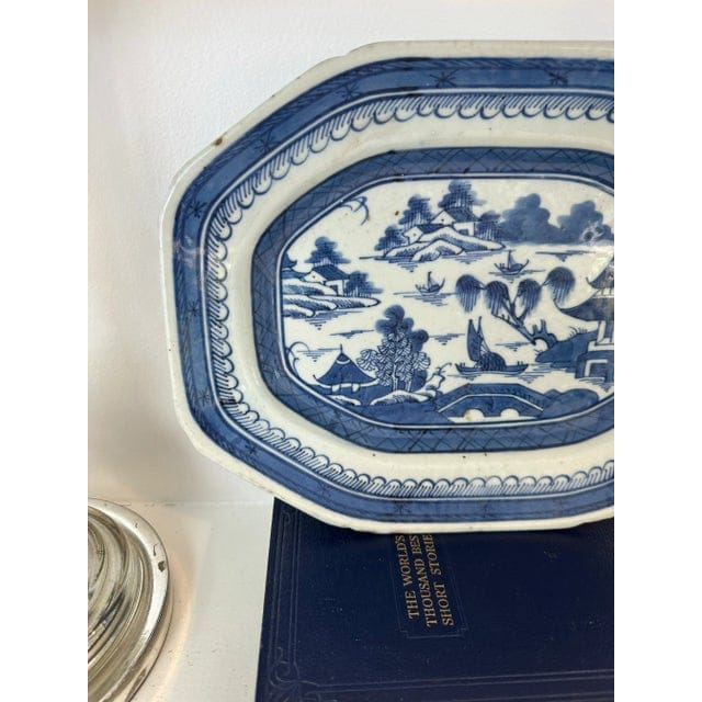 Antique Chinese Blue and White Octagonal Porcelain Platter | IdleHour