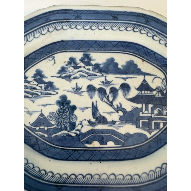 Antique Chinese Blue and White Octagonal Porcelain Platter | IdleHour