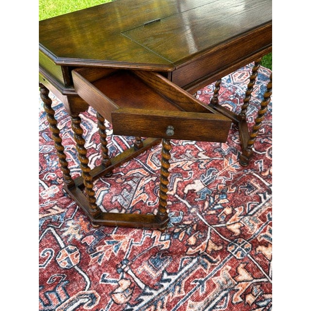 Antique English Charles II Style Barley Twist Writing Desk | IdleHour