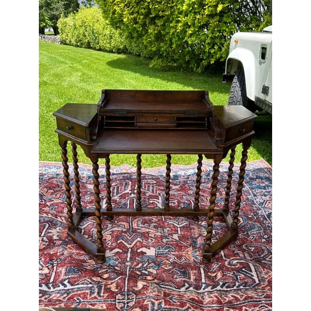 Antique English Charles II Style Barley Twist Writing Desk | IdleHour