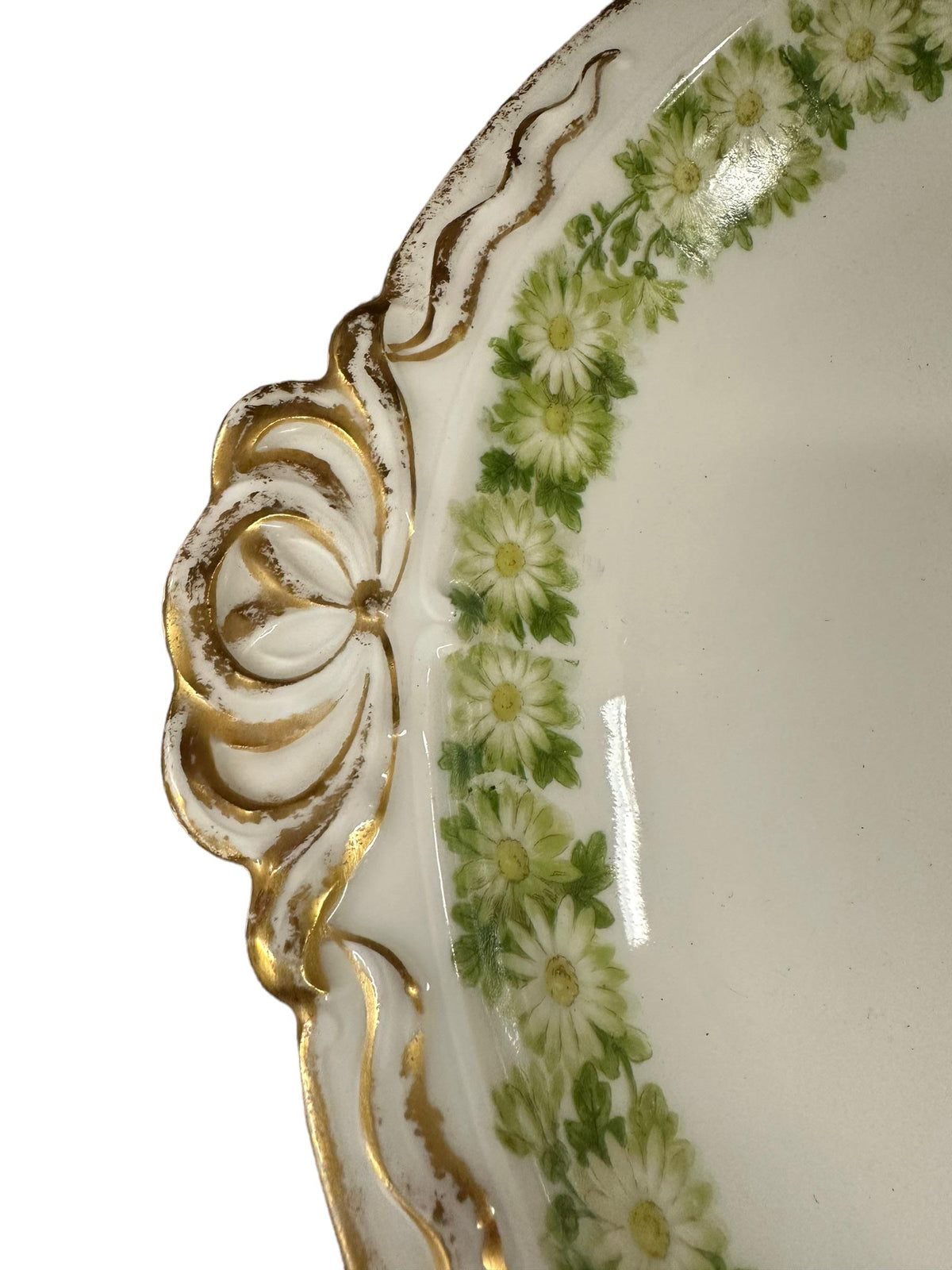Antique Haviland Limoges Gilded Platter With Daisy Chain Pattern | IdleHour