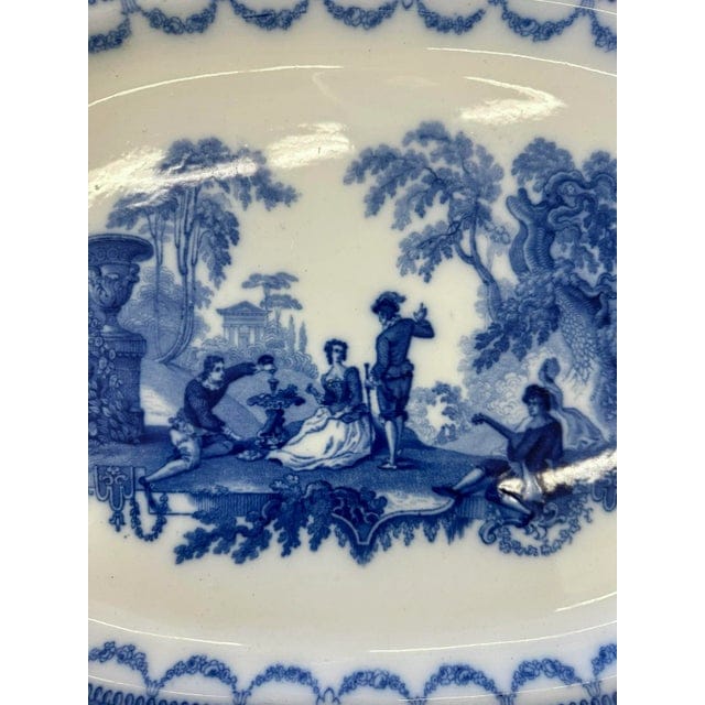 Antique Royal Watteau Doulton Blue and White Platter - "Serenade" | IdleHour
