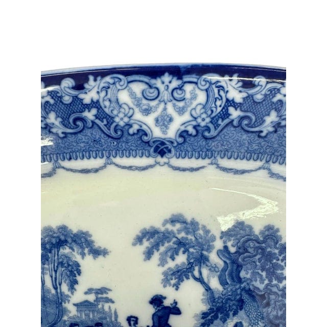 Antique Royal Watteau Doulton Blue and White Platter - "Serenade" | IdleHour
