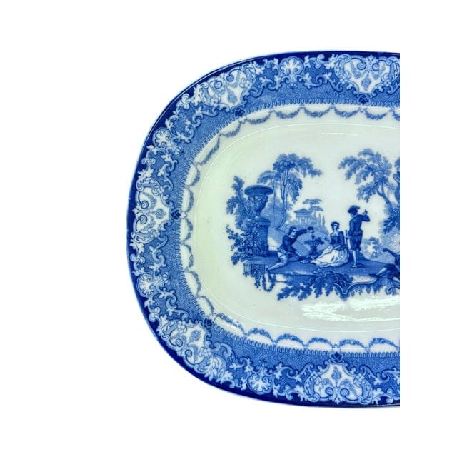Antique Royal Watteau Doulton Blue and White Platter - "Serenade" | IdleHour