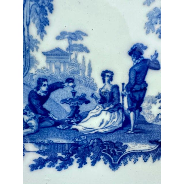 Antique Royal Watteau Doulton Blue and White Platter - "Serenade" | IdleHour