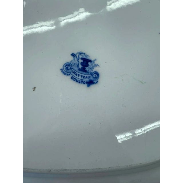 Antique Royal Watteau Doulton Blue and White Platter - "Serenade" | IdleHour