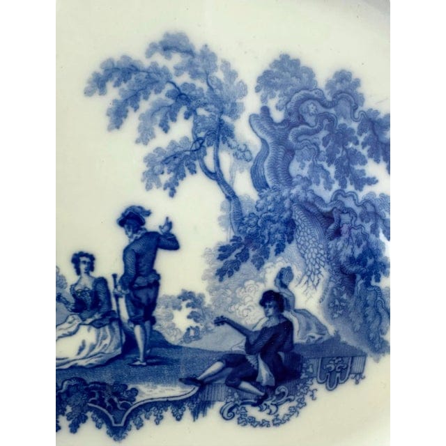 Antique Royal Watteau Doulton Blue and White Platter - "Serenade" | IdleHour