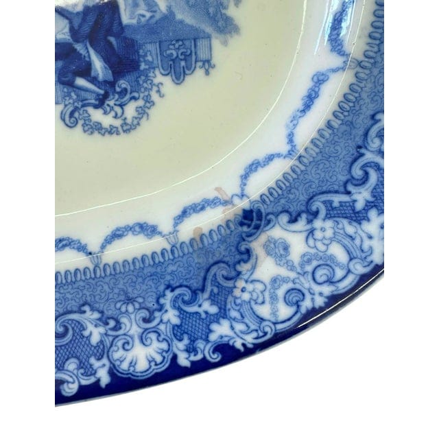 Antique Royal Watteau Doulton Blue and White Platter - "Serenade" | IdleHour