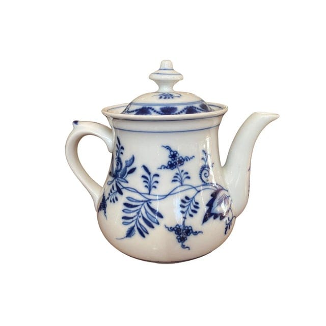 Antique Thun 1794 (Tk) Czech Blue Onion Stackable Teapot With Tea Diffuser, Circa 1900 | IdleHour