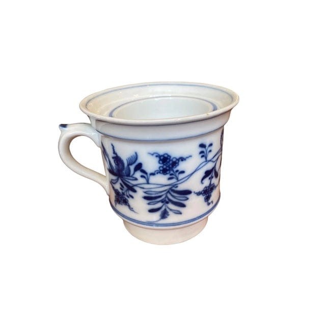 Antique Thun 1794 (Tk) Czech Blue Onion Stackable Teapot With Tea Diffuser, Circa 1900 | IdleHour