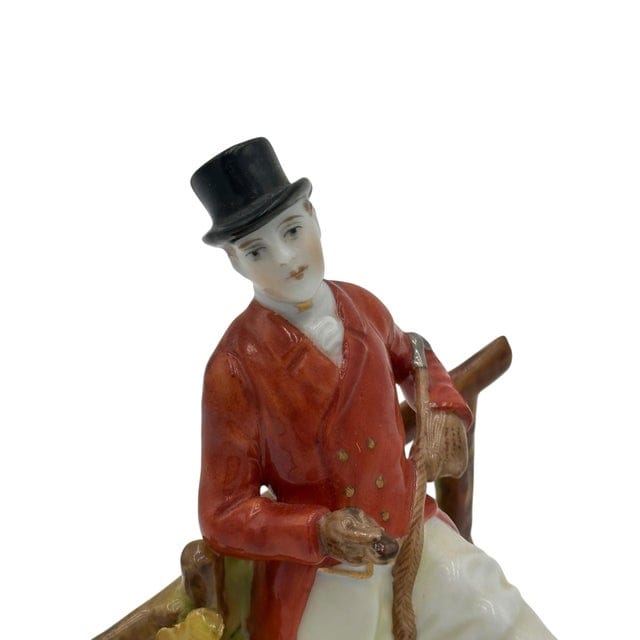 Antique Von Scheirholz Fox Hunting Figurine With Beagle, 1907-1920s | IdleHour