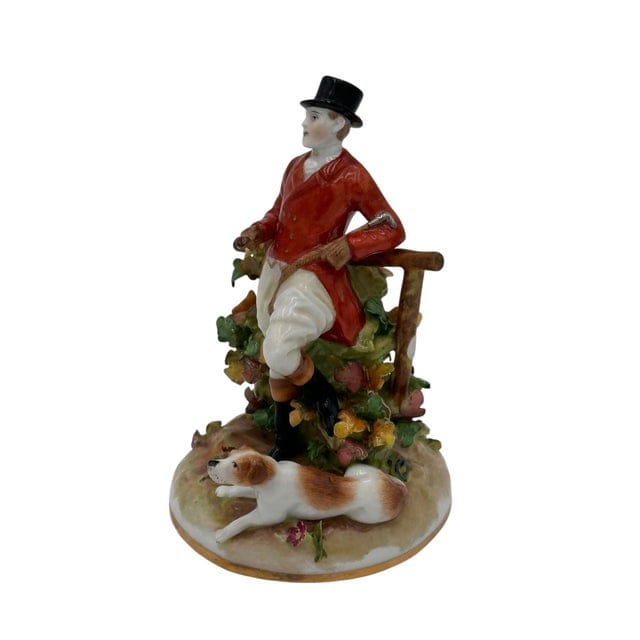 Antique Von Scheirholz Fox Hunting Figurine With Beagle, 1907-1920s | IdleHour