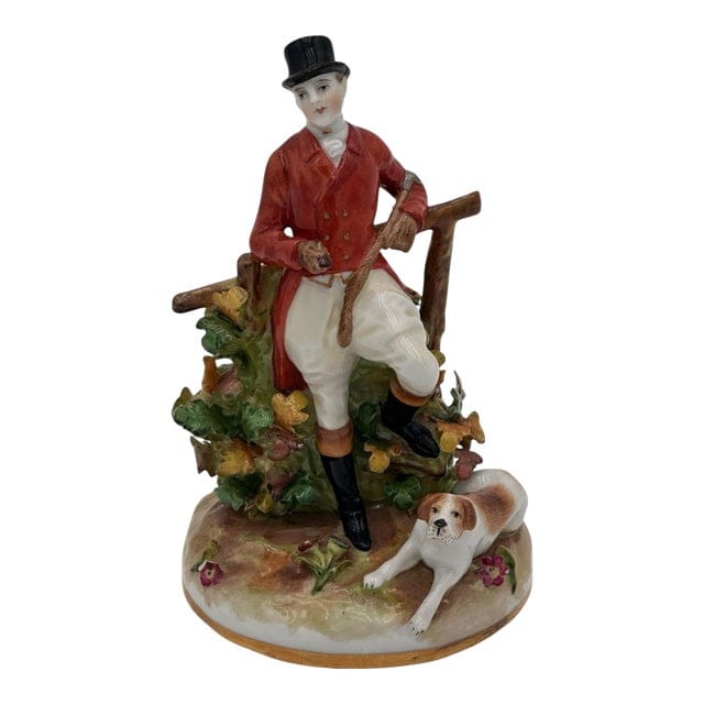 Antique Von Scheirholz Fox Hunting Figurine With Beagle, 1907-1920s | IdleHour