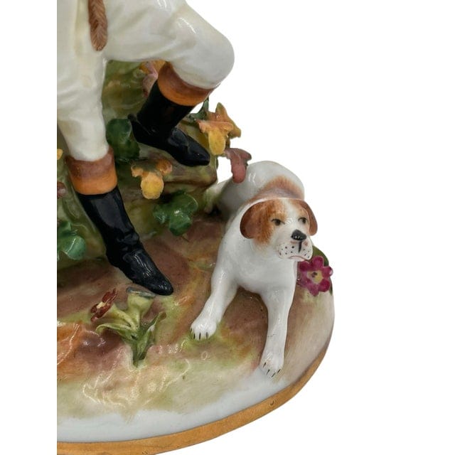 Antique Von Scheirholz Fox Hunting Figurine With Beagle, 1907-1920s | IdleHour