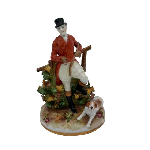 Antique Von Scheirholz Fox Hunting Figurine With Beagle, 1907-1920s | IdleHour