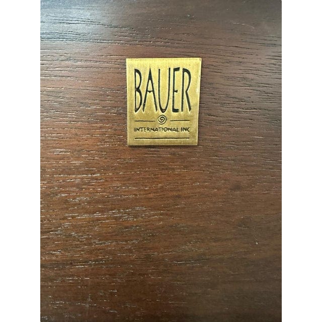Bauer International Queen Steamer Rattan Mahogany and Brass Headboard | IdleHour